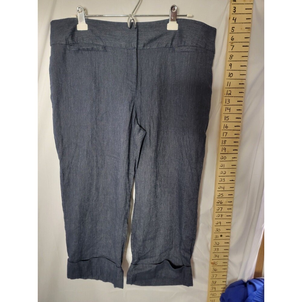 Fashion Bug Women’s Capri Pants Size 18 Blue Cuffed Dressy Casual Career Church